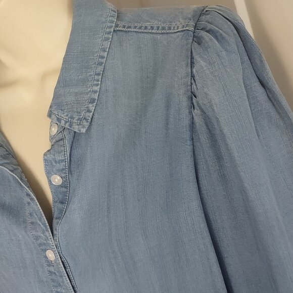 For The Republic Women’s Denim Button-up Shirt  - MEDIUM - Picture 9 of 13